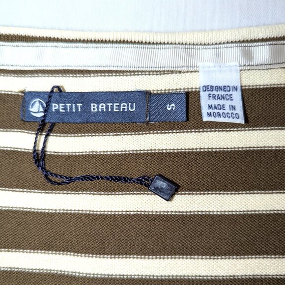 Petit Bateau | 3/4 Length Sleeve Cotton Dress French Minimalist Stripes | Small - Picture 5 of 15